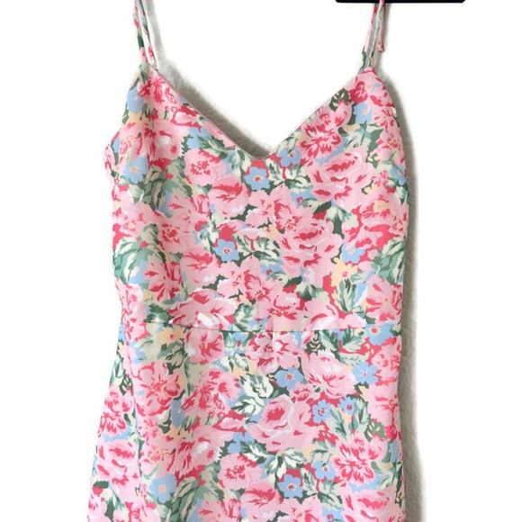 LPA Multi Ruffle Mini Dress Pink Blooms Size Small - Picture 3 of 7